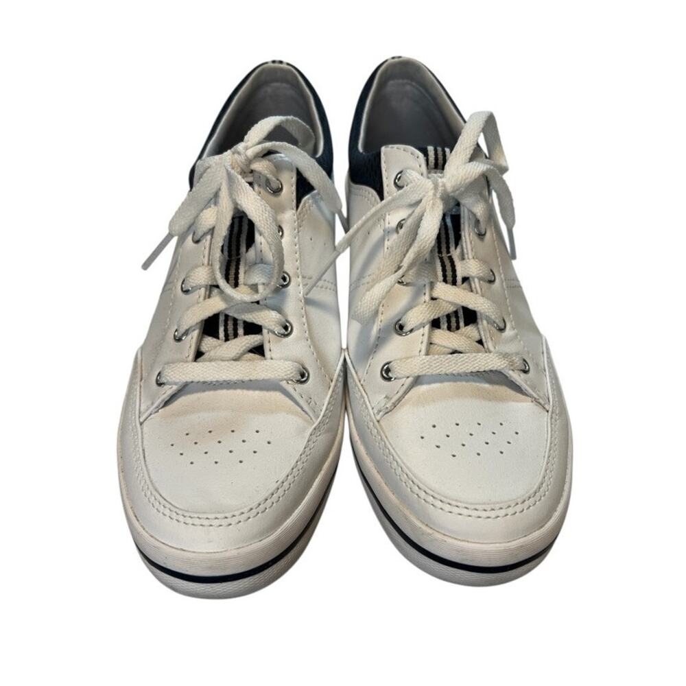 Keds, Rebel lace up leather sneaker, White w/Navy trim, women’s size 8 - Picture 7 of 13
